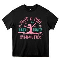 Black just a girl who loves gymnastics Heavy Core Tee - MaliasSmallBusiness