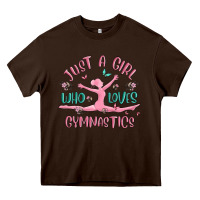 Chocolate Brown just a girl who loves gymnastics Heavy Core Tee - MaliasSmallBusiness