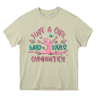 Mossy just a girl who loves gymnastics Heavy Core Tee - MaliasSmallBusiness