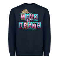 Navy Mama of Drama Mother's Day Heavyweight Sweatshirt - CowGirlArtShop