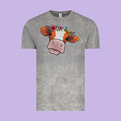 Cow With Flowers Vintage Tee Designed By Bettercallsaul