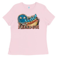 Bubblegum Pink tastes like freedom Ladies Tee - NancyCooperArtShop