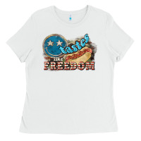 White tastes like freedom Ladies Tee - NancyCooperArtShop