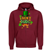 Burgundy lucky dude St. Patricks Day Zipper Hoodie - FaDigitalArtStudio