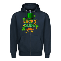 Navy lucky dude St. Patricks Day Zipper Hoodie - FaDigitalArtStudio