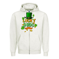 Oatmeal Heather lucky dude St. Patricks Day Zipper Hoodie - FaDigitalArtStudio