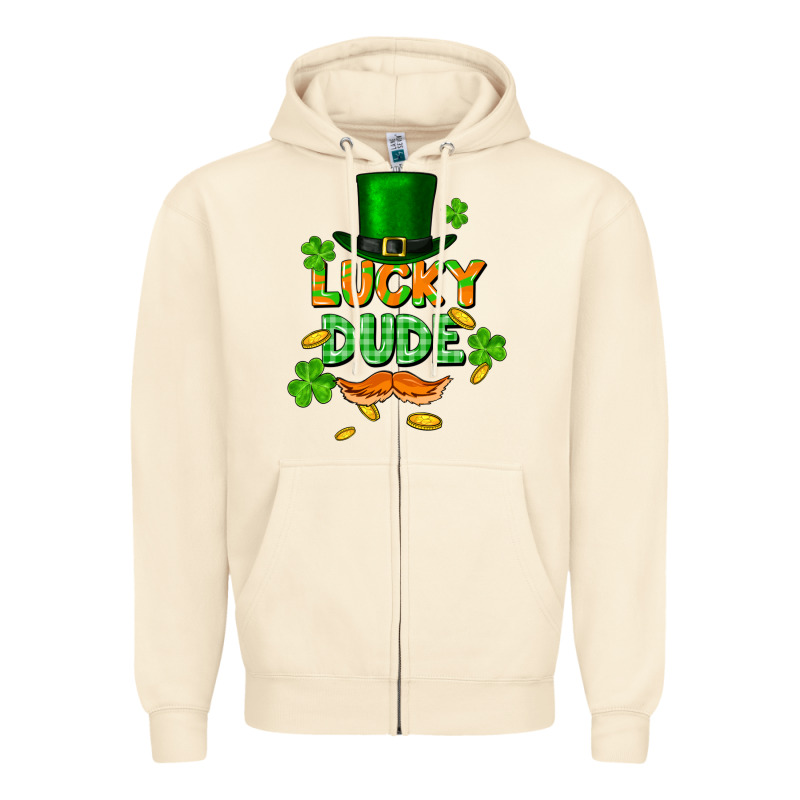 Lucky Dude St. Patricks Day Zipper Hoodie by FaDigitalArtStudio | Teevron