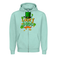Seafoam lucky dude St. Patricks Day Zipper Hoodie - FaDigitalArtStudio