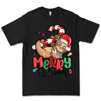 Black merry slothmas Premium Tee - MaliasSmallBusiness