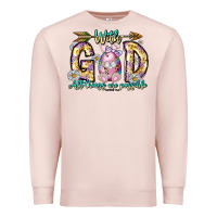 Pale Pink With God All Things Are Possible Easter Day Premium Sweatshirt - CowhideDigitalArt