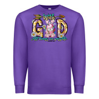 Purple With God All Things Are Possible Easter Day Premium Sweatshirt - CowhideDigitalArt