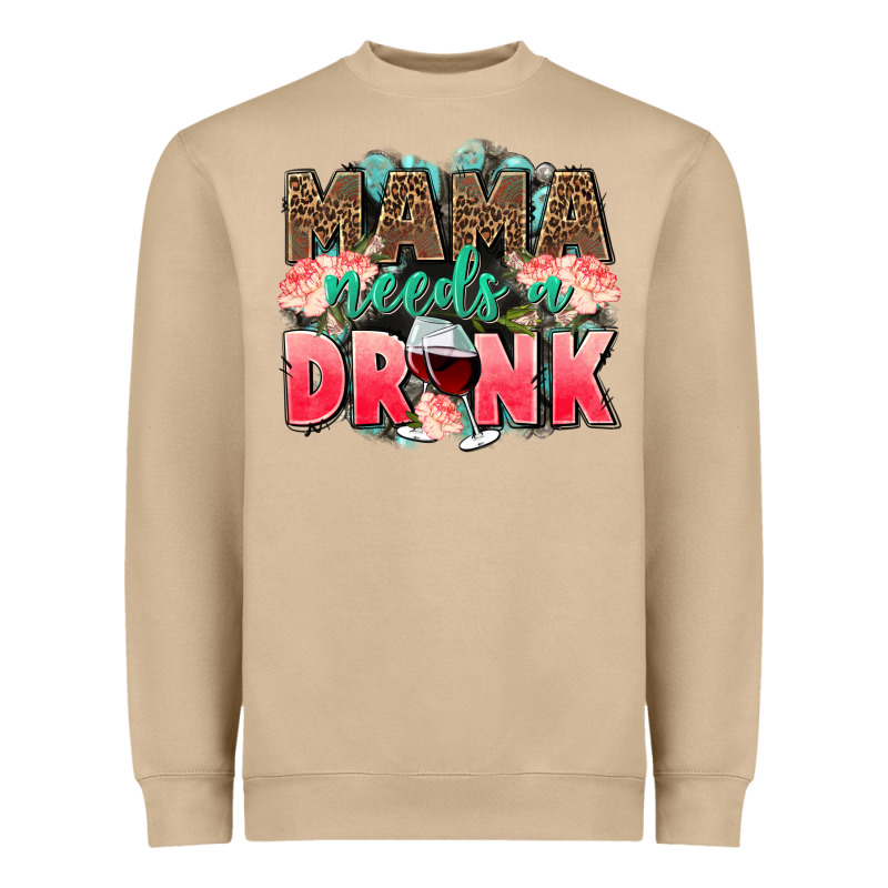 Mama Needs A Drink Mothers Day Heavyweight Sweatshirt by CowGirlArtShop | Teevron
