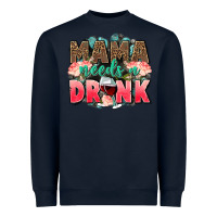 Navy Mama needs a drink mothers day Heavyweight Sweatshirt - CowGirlArtShop