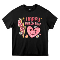 Black happy valentine heart Heavy Core Tee - MaliasSmallBusiness