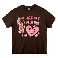 Chocolate Brown happy valentine heart Heavy Core Tee - MaliasSmallBusiness