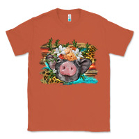 Copper baby pig with floral and western background Classic Tee - BarkalooDesign