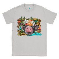 Moon Dust baby pig with floral and western background Classic Tee - BarkalooDesign