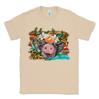 Mushroom baby pig with floral and western background Classic Tee - BarkalooDesign