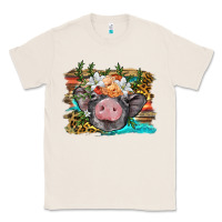 Natural baby pig with floral and western background Classic Tee - BarkalooDesign