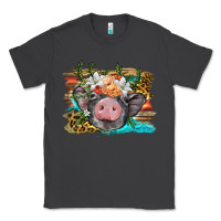 Smoke baby pig with floral and western background Classic Tee - BarkalooDesign