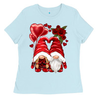 Baby Blue valentines day gnomies Ladies Tee - NancyCooperArtShop