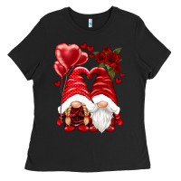 Black valentines day gnomies Ladies Tee - NancyCooperArtShop