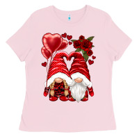 Bubblegum Pink valentines day gnomies Ladies Tee - NancyCooperArtShop