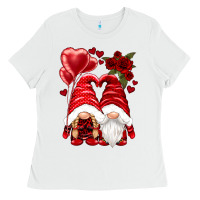 White valentines day gnomies Ladies Tee - NancyCooperArtShop