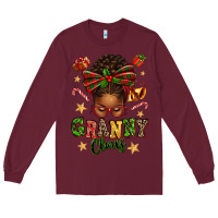 Burgundy granny claus afro messy bun Long Sleeve Tee - texasbilliewilder