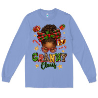Granny Claus Afro Messy Bun Long Sleeve Tee | Teevron