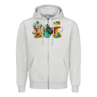 Dove Grey western coffee cups with sunflower and gemstone bbs Zipper Hoodie - BundleAndBundleShop