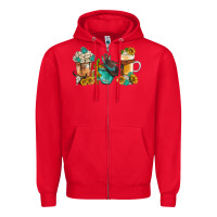 Red western coffee cups with sunflower and gemstone bbs Zipper Hoodie - BundleAndBundleShop