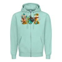 Seafoam western coffee cups with sunflower and gemstone bbs Zipper Hoodie - BundleAndBundleShop