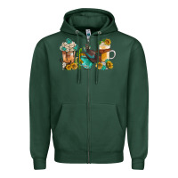 Sports Green western coffee cups with sunflower and gemstone bbs Zipper Hoodie - BundleAndBundleShop