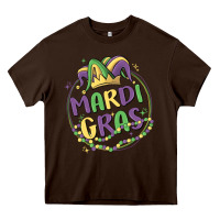 Chocolate Brown mardi gras Heavy Core Tee - MaliasSmallBusiness
