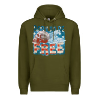 Army Green Born to be free Premium Hoodie - FaDigitalArtStudio