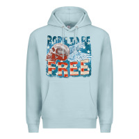 Blue Mist Born to be free Premium Hoodie - FaDigitalArtStudio