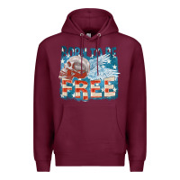 Burgundy Born to be free Premium Hoodie - FaDigitalArtStudio