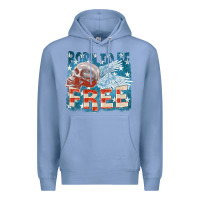 Colony Blue Born to be free Premium Hoodie - FaDigitalArtStudio