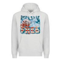 Dove Grey Born to be free Premium Hoodie - FaDigitalArtStudio