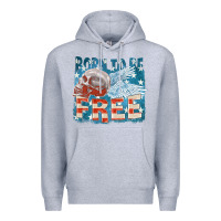 Heather Grey Born to be free Premium Hoodie - FaDigitalArtStudio