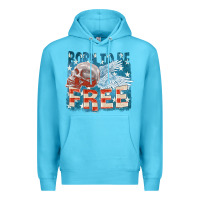 Ocean Blue Born to be free Premium Hoodie - FaDigitalArtStudio