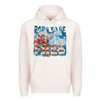 Pale Pink Born to be free Premium Hoodie - FaDigitalArtStudio