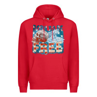 Red Born to be free Premium Hoodie - FaDigitalArtStudio