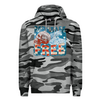 Slate Camo Born to be free Premium Hoodie - FaDigitalArtStudio