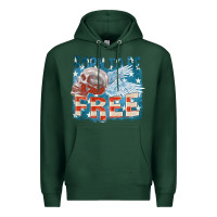 Sports Green Born to be free Premium Hoodie - FaDigitalArtStudio