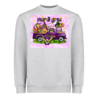 Heather Grey Mardi Gras with gnomies tumbler Heavyweight Sweatshirt - HowdyJamesFarm