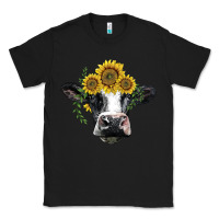 Black holstein cow with sunflower Classic Tee - BarkalooDesign