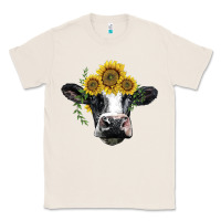 Natural holstein cow with sunflower Classic Tee - BarkalooDesign