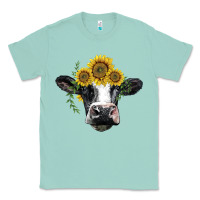 Seafoam holstein cow with sunflower Classic Tee - BarkalooDesign